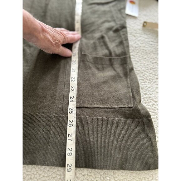 Pink Clover Stitch Fix Olive Green Penton Stretch Open Cardigan Sweater Size M - Picture 11 of 11